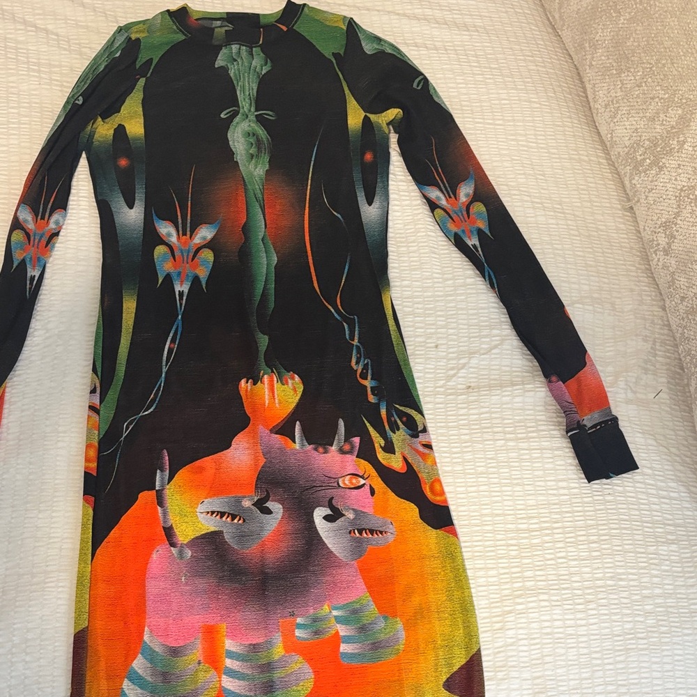 VERY RARE SKIMS Multicolor Abstract Maxi Dress.This is Authentic!